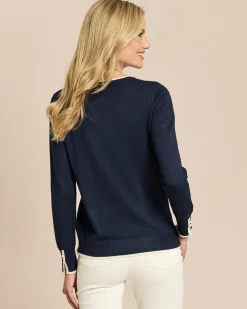 Pullover mit Knöpfen in Perlen-Optik