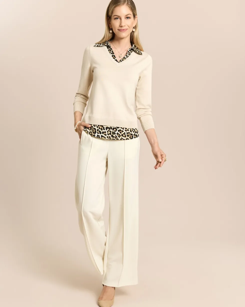 Pullover mit Leo-Bluse