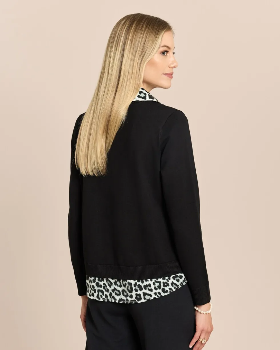 Pullover mit Leo-Bluse