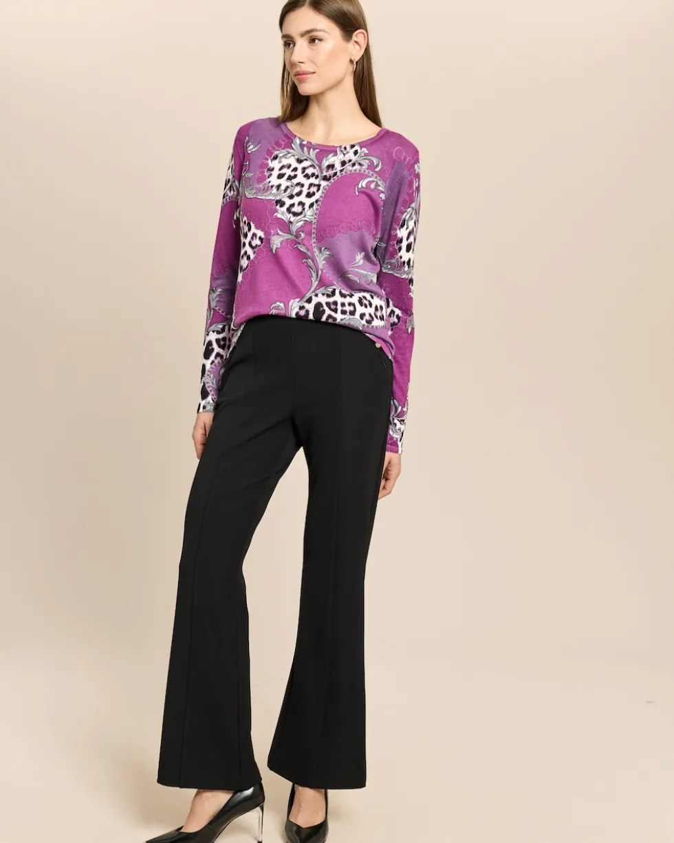 Pullover mit Leo- und Kettenprint