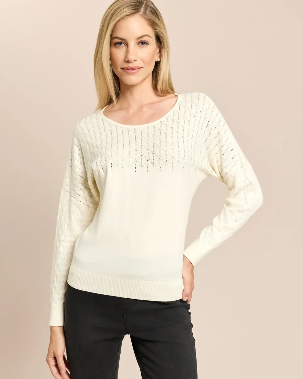 Pullover mit Pointelle-Verzierung