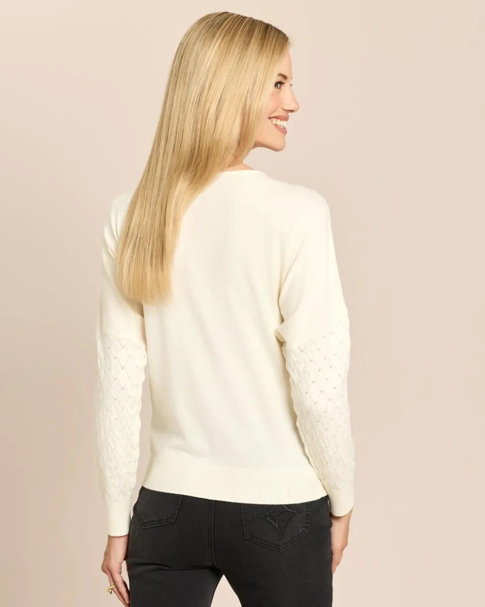 Pullover mit Pointelle-Verzierung
