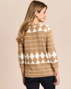 Pullover mit Raute-Ajour-Muster
