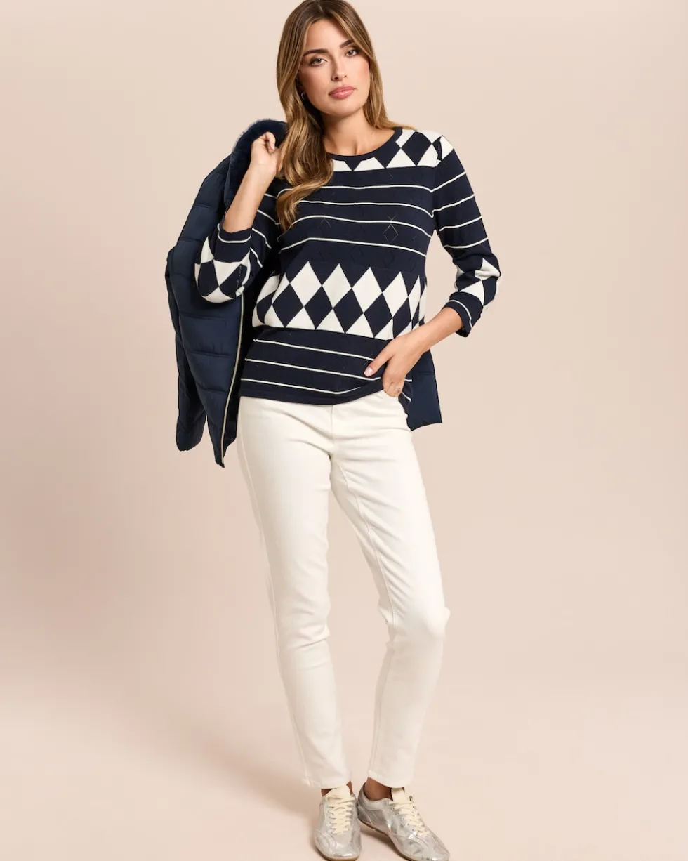 Pullover mit Raute-Ajour-Muster