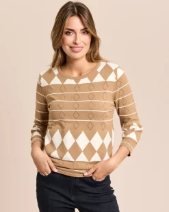 Pullover mit Raute-Ajour-Muster