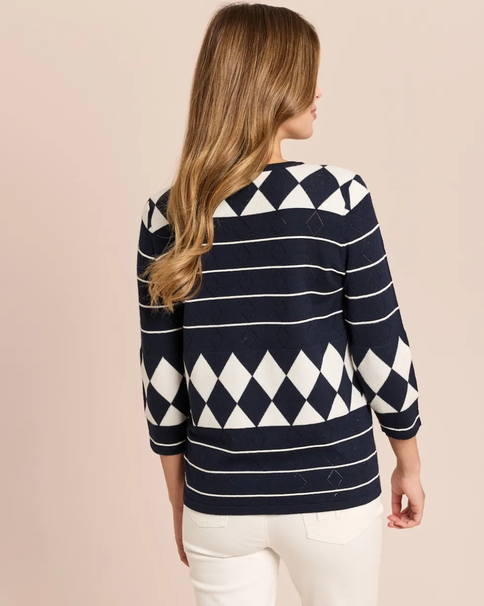 Pullover mit Raute-Ajour-Muster
