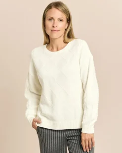 Pullover mit Rauten-Zopf-Muster