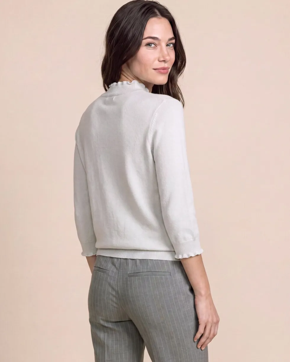 Pullover mit 3/4 Ärmel und Glanzgarn