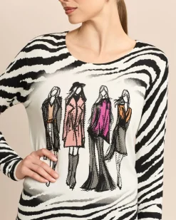 Pullover mit Skizze und Animalprint