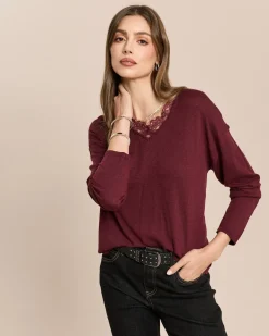 Pullover mit Spitze und Cashmere