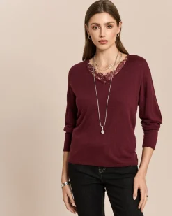 Pullover mit Spitze und Cashmere