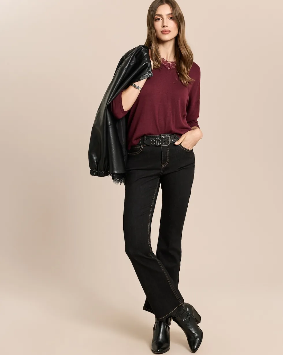 Pullover mit Spitze und Cashmere