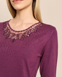 Pullover mit Spitze und Strass