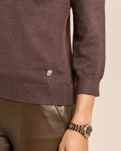 Pullover mit Stehkragen und 3/4 Arm