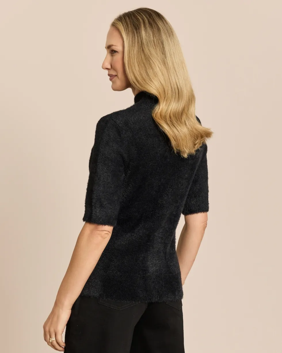 Pullover mit Stehkragen und halbem Arm