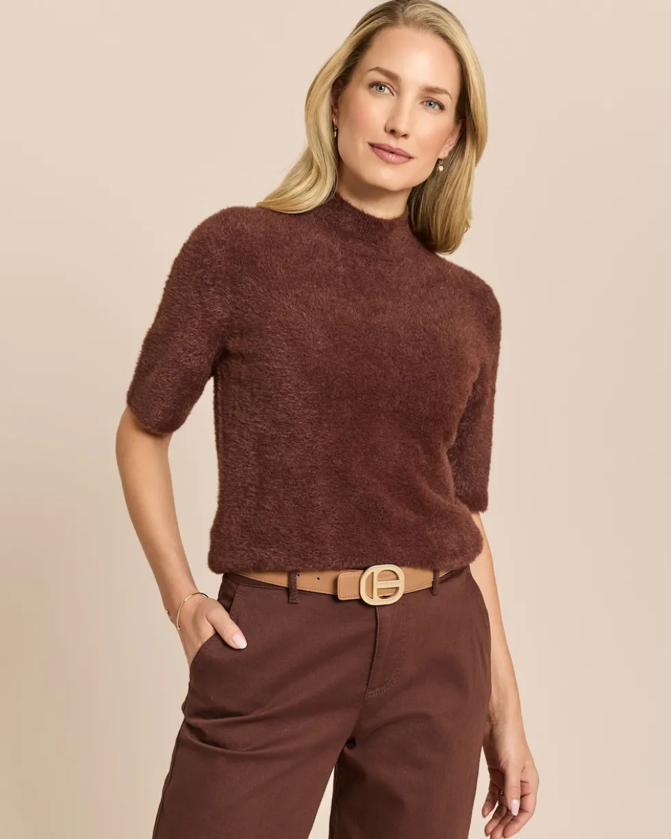 Pullover mit Stehkragen und halbem Arm
