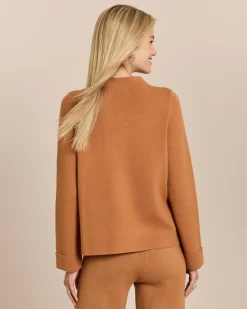 Pullover mit Stehkragen und Knöpfen