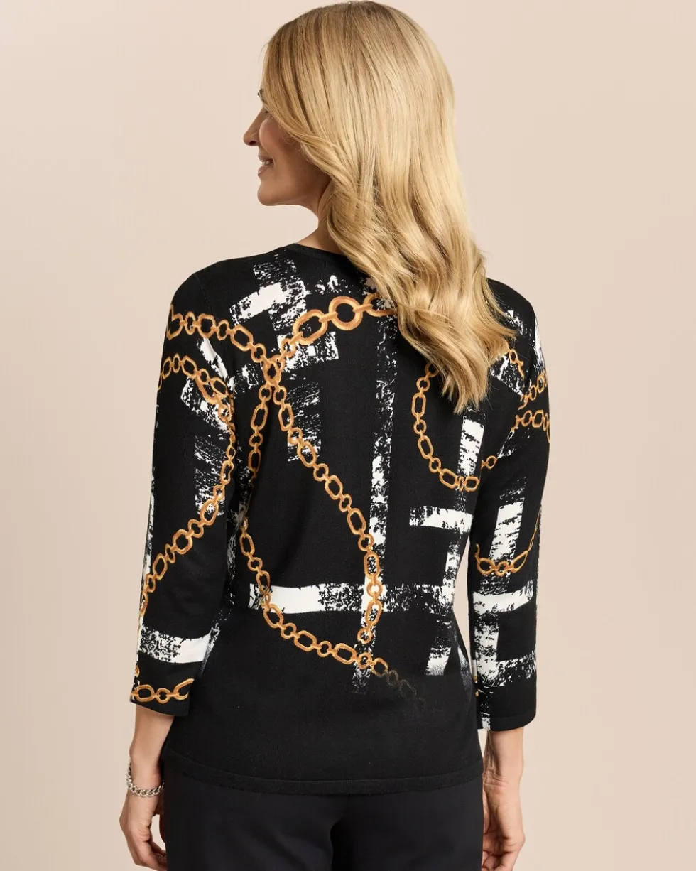 Pullover mit Tigerkopf und Strass