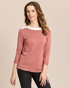Pullover mit U-Boot-Ausschnitt