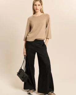 Pullover mit weitem Arm und Schlitz