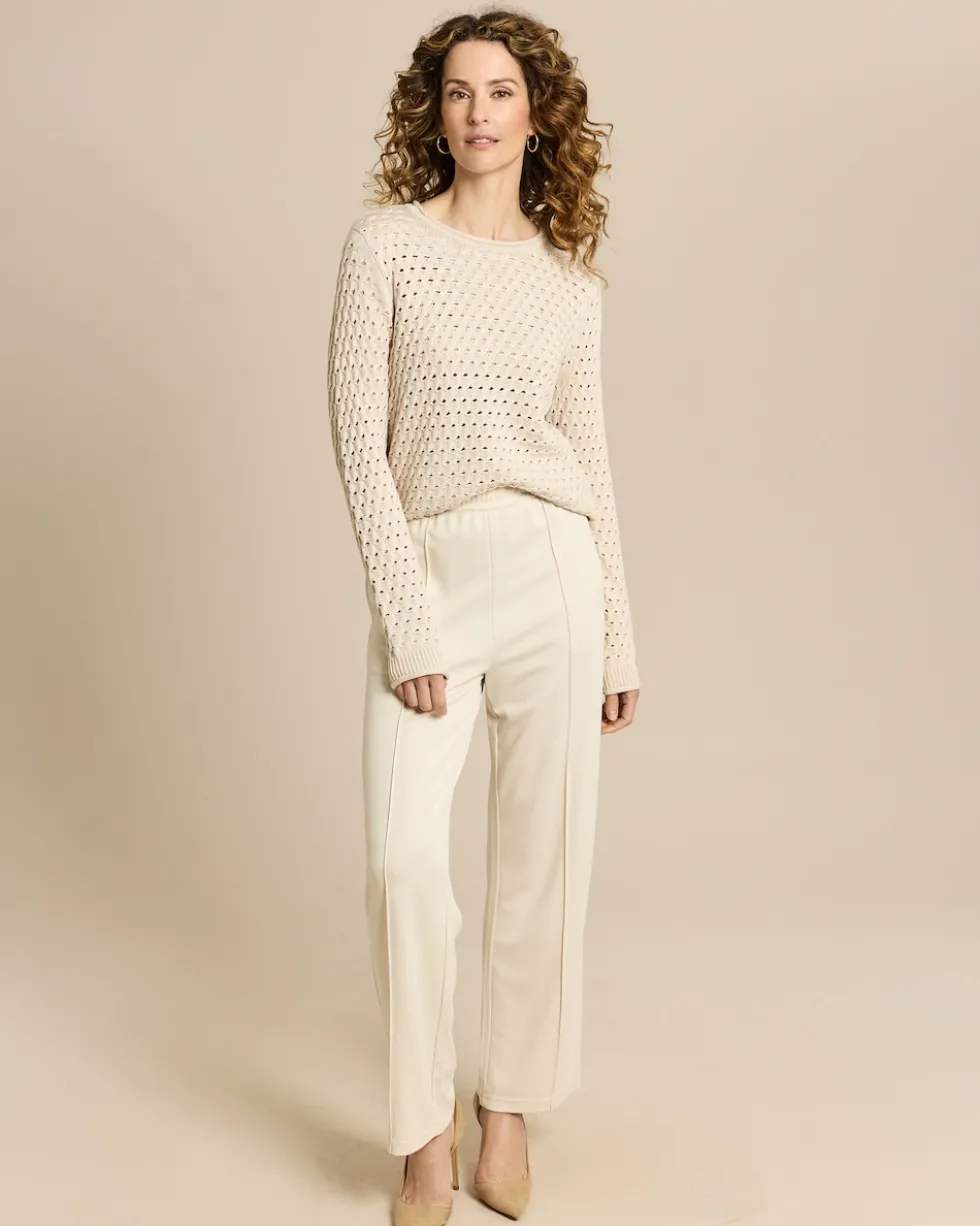 Pullover mit Zopf-Ajour-Muster