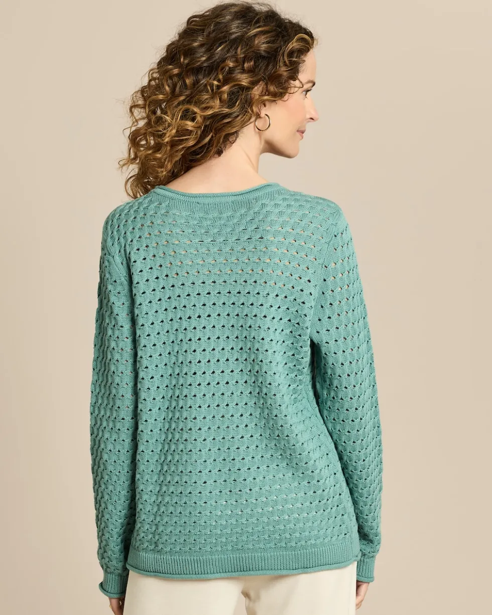 Pullover mit Zopf-Ajour-Muster