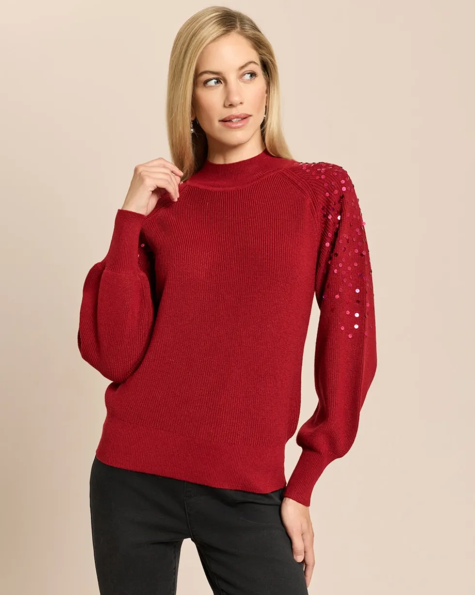 Pullover Patentstrick mit Pailletten