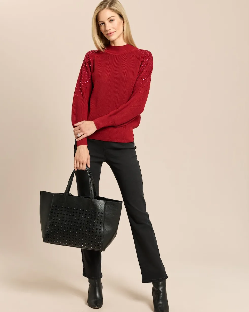 Pullover Patentstrick mit Pailletten