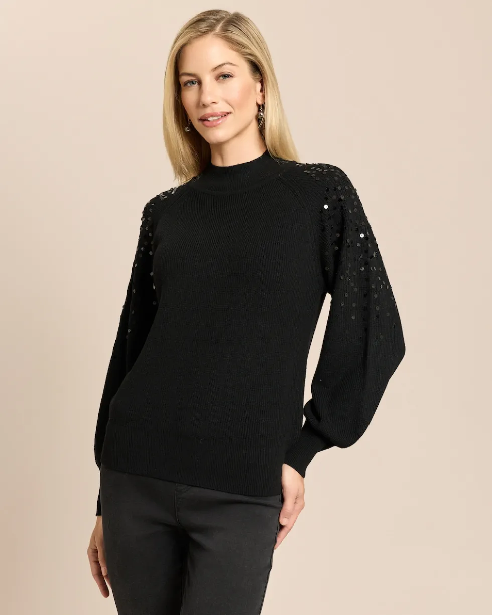 Pullover Patentstrick mit Pailletten