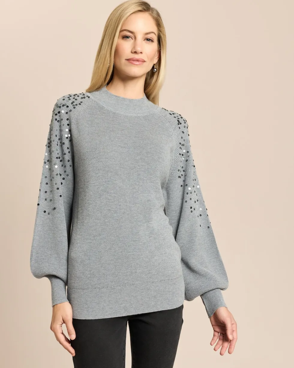 Pullover Patentstrick mit Pailletten