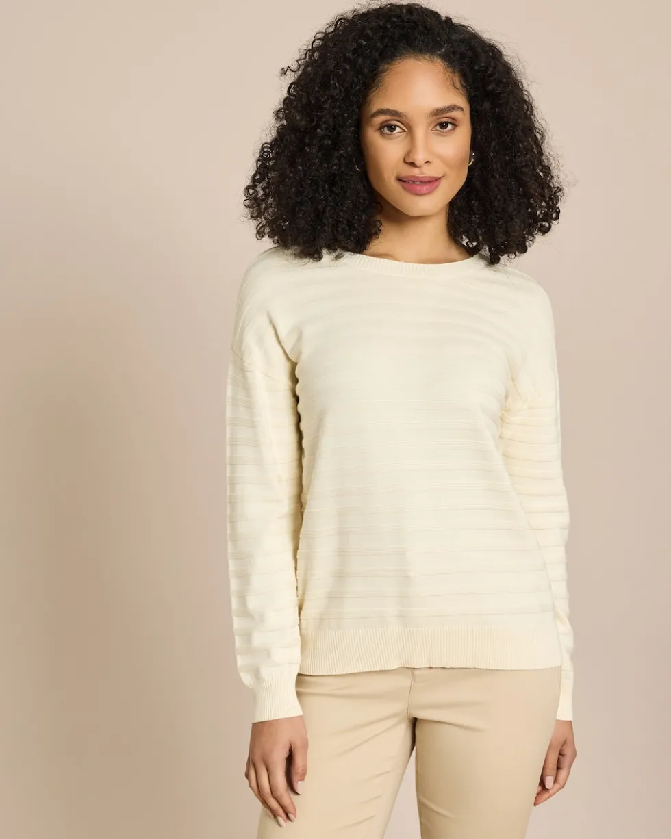 Pullover Supima Cotton Streifen tonal