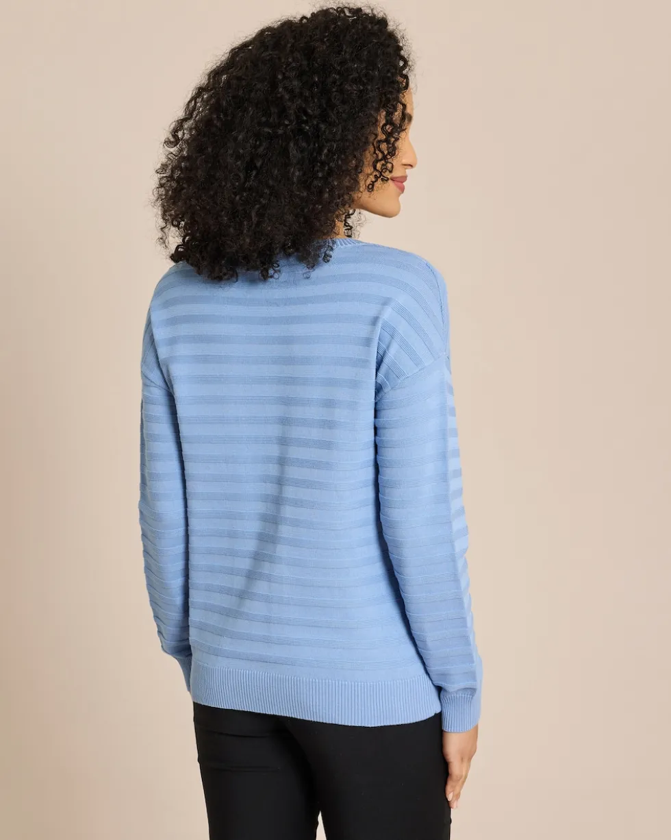 Pullover Supima Cotton Streifen tonal