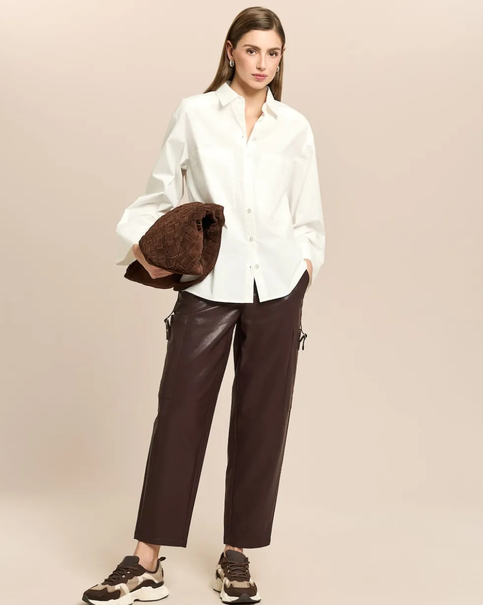 Relaxed-fit Hose aus veganem Leder