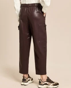 Relaxed-fit Hose aus veganem Leder