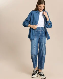 Relaxed Fit Jeans mit Bunddetail