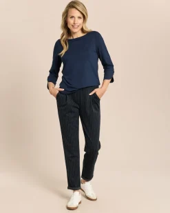 Relaxed Fit Nadelstreifen Schlupfhose