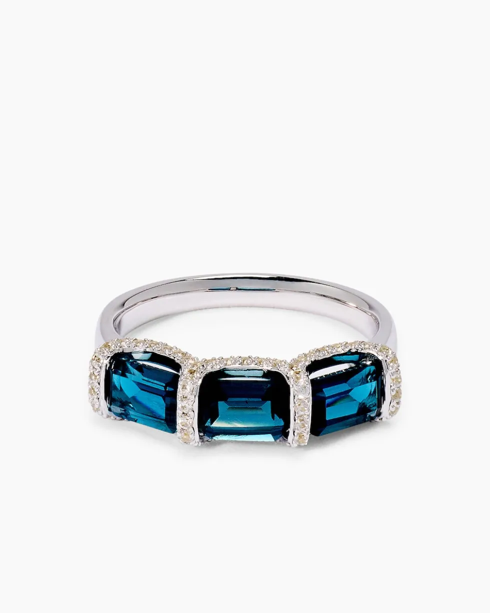 Ring mit Blautopas & Zirkon