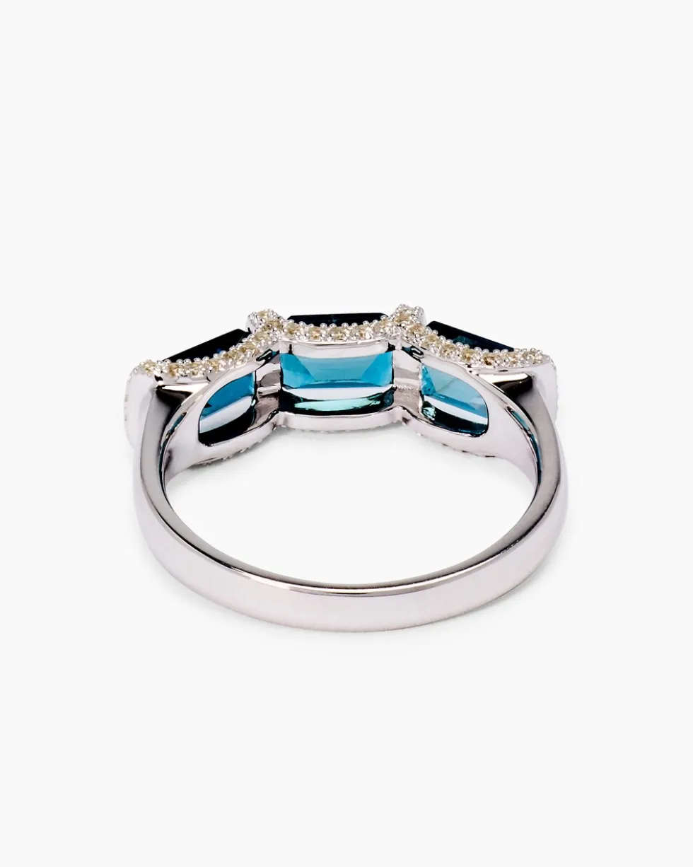 Ring mit Blautopas & Zirkon