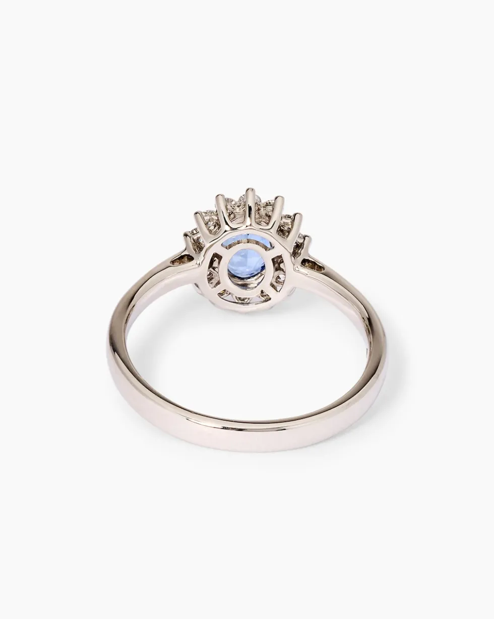 Ring mit Ceylon Saphir & Diamanten