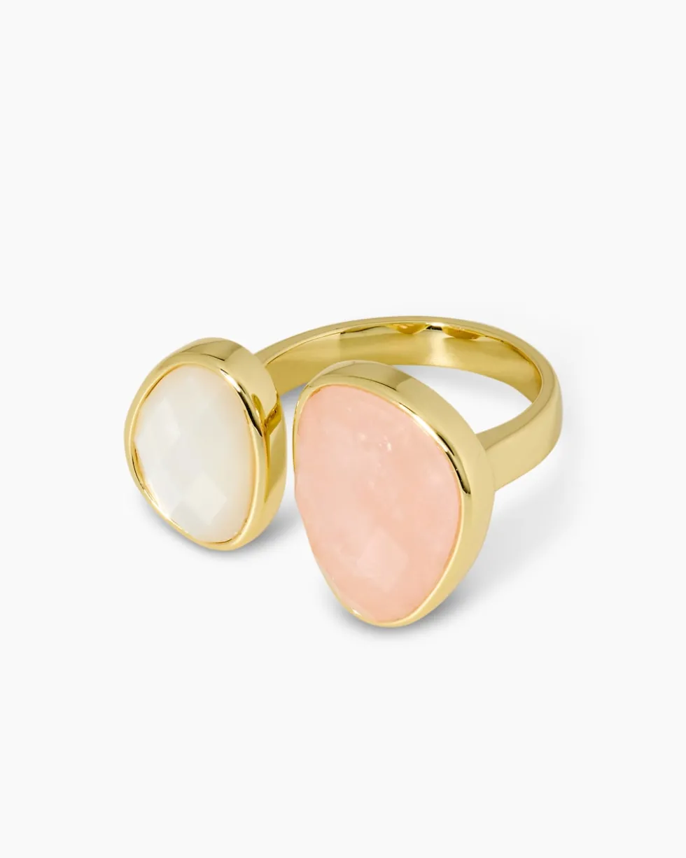 Ring mit Edelsteinen & Perlmutt
