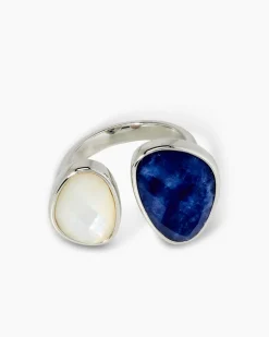 Ring mit Edelsteinen & Perlmutt