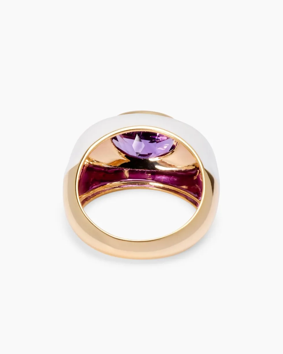 Ring mit Emaille-Lack und Amethyst