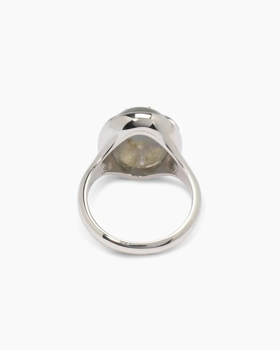 Ring mit Labradorit und Libelle