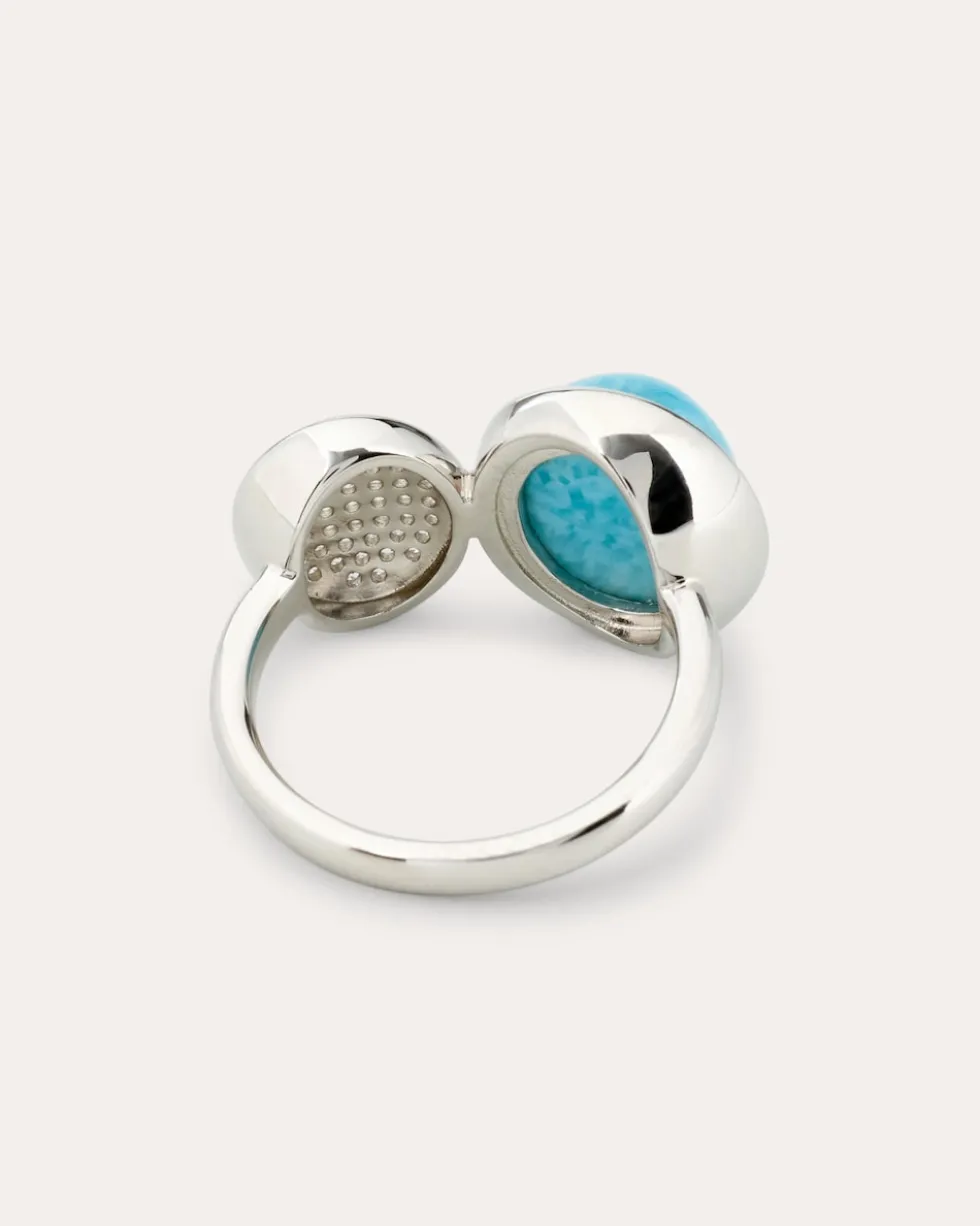 Ring mit Larimar & Zirkon