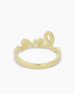 Ring mit Love-Schriftzug und Zirkonia