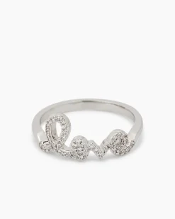 Ring mit Love-Schriftzug und Zirkonia