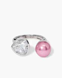 Ring mit Muschelkernperle 10 mm & Zirkonia