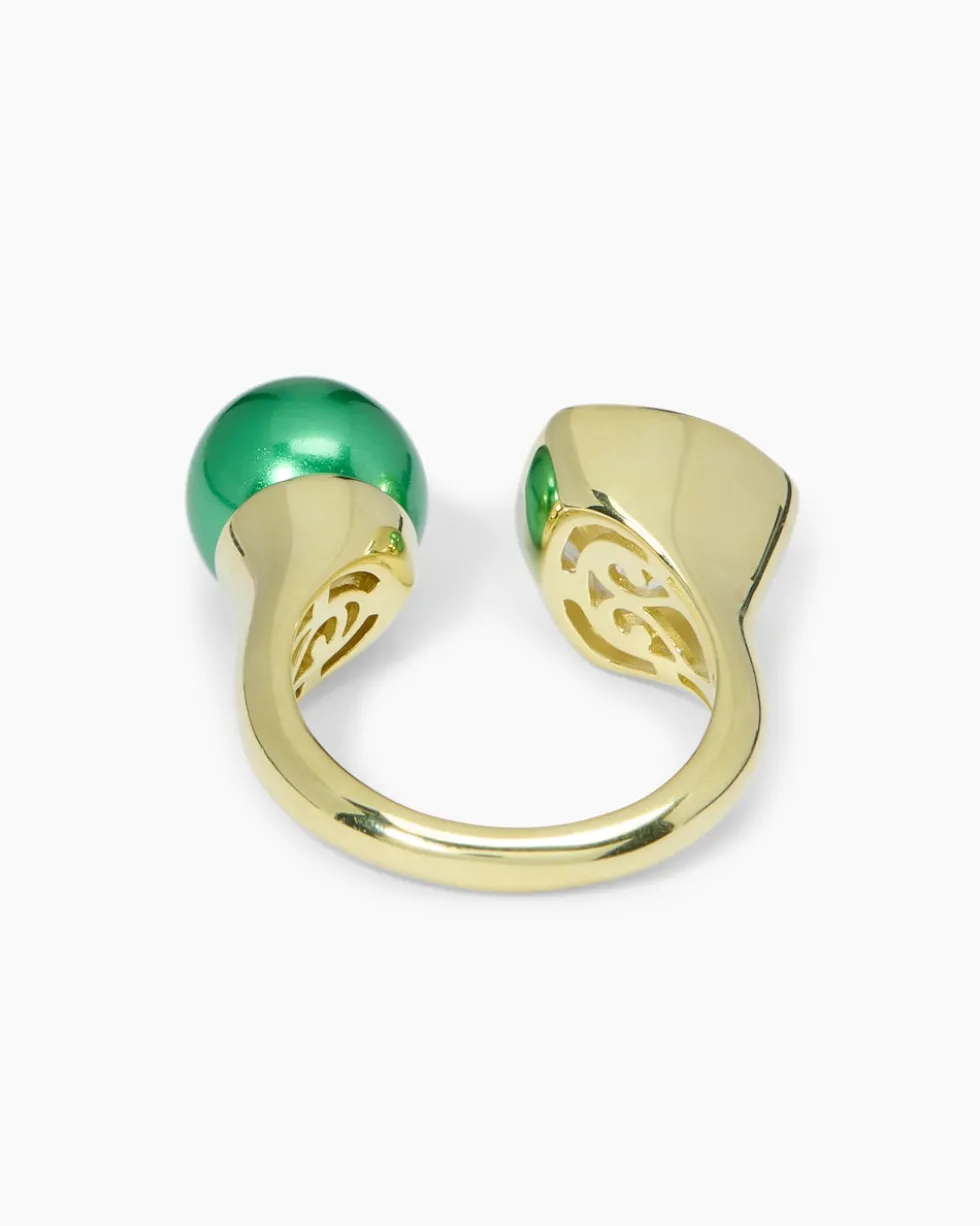 Ring mit Muschelkernperle 10 mm & Zirkonia