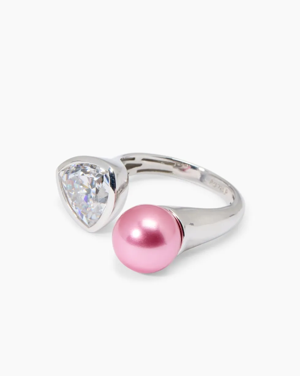 Ring mit Muschelkernperle 10 mm & Zirkonia