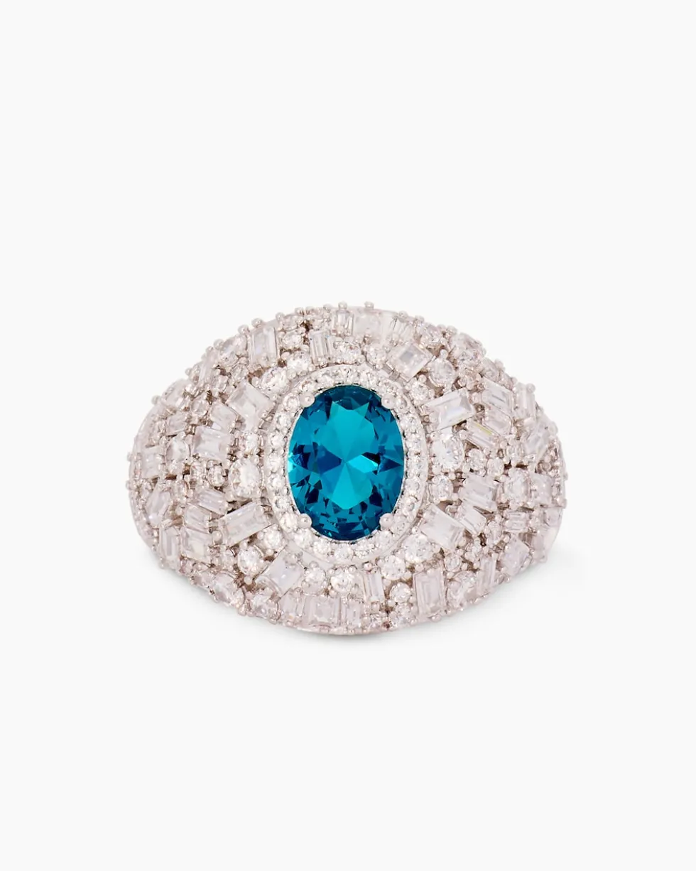 Ring mit Nano-Paraiba und Zirkonia